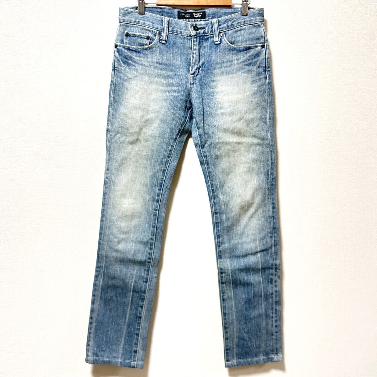 細見え効果抜群!【UNIQLO】ユニクロ デニム パンツ スキニー ジーンズ ジーパン ストレッチ スリム ライトブルー メンズ W29/Y35915SS拍卖