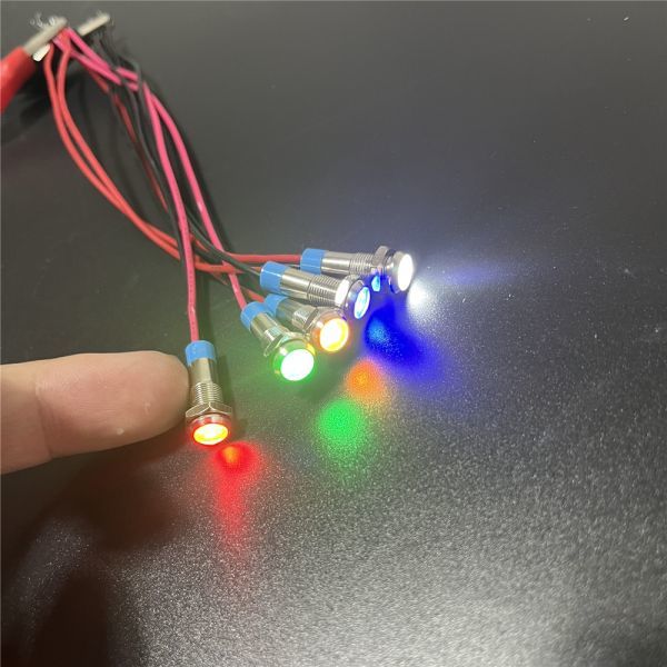 送料140円 防水 ミニ LEDインジケーターランプx5個 12V カスタム用に 1041/1045拍卖