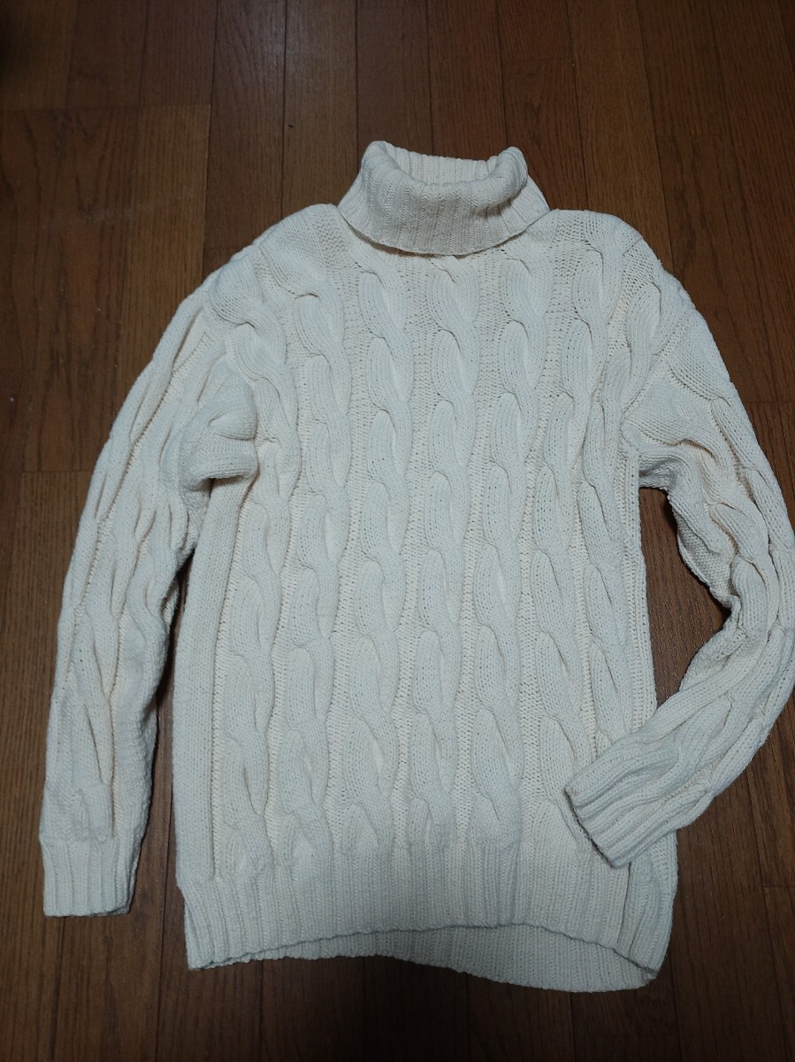 Eddie Bauer エディーバウアー 長袖 タートルネック ケーブルニットセーター サイズS レディース 綿ニット拍卖