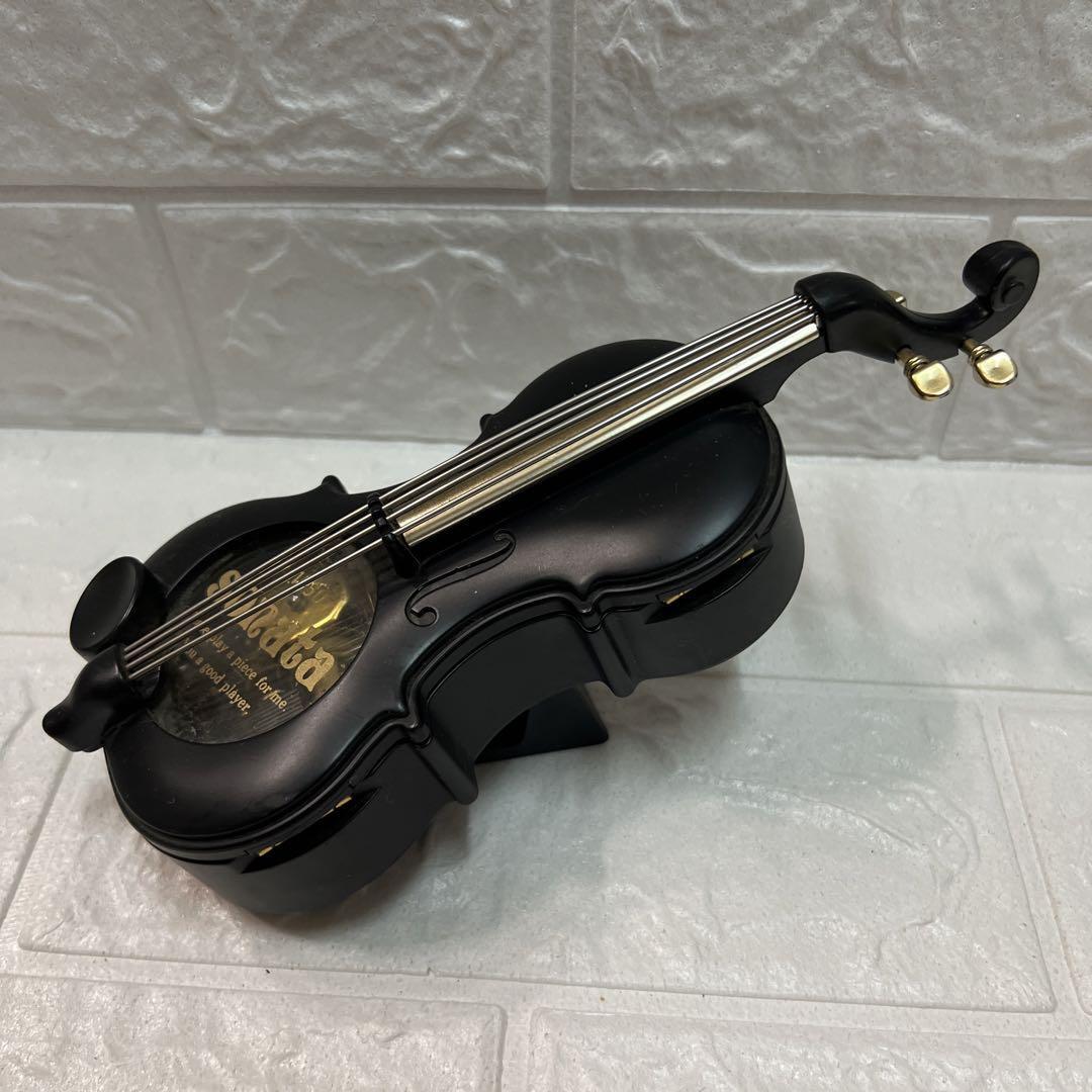 ▲入棚下-1▲オルゴール 浪漫飛行 弦楽器型 小物入れ インテリア レトロ拍卖