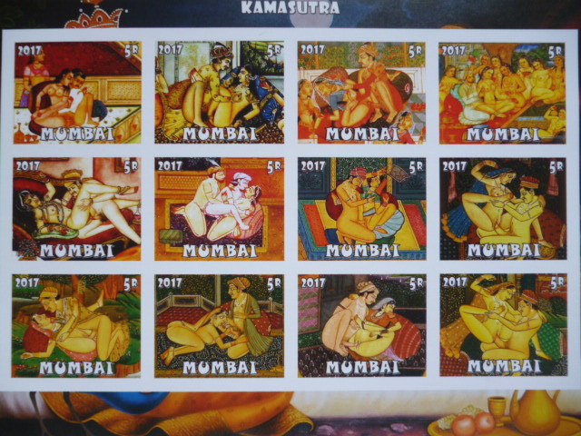 インド(ムンバイ)切手『ヌード画』(カーマスートラ) 12枚シートA 無目打拍卖