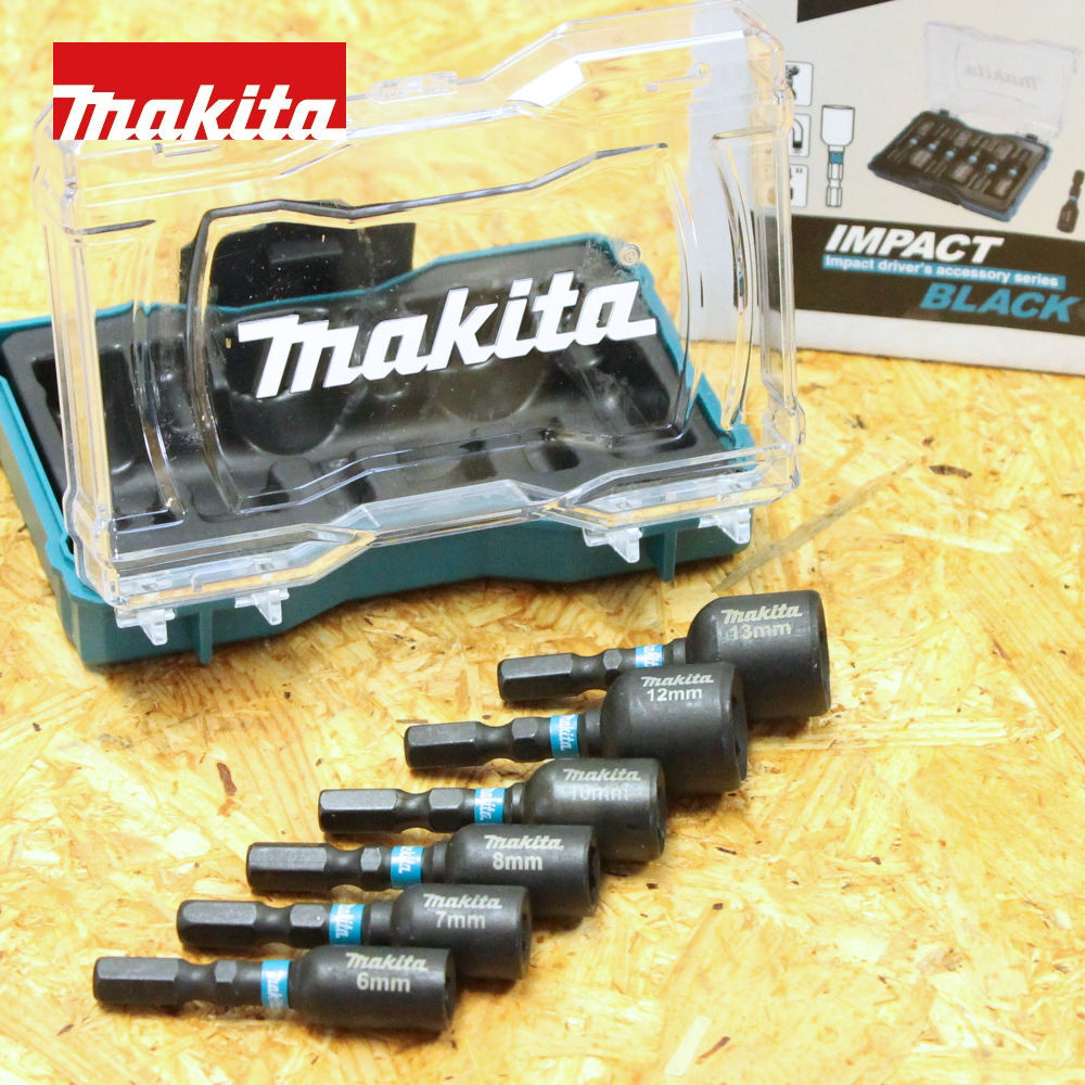 マキタ(Makita) 六角 ソケットビット 6,7,8,10,12,13mmセット 1/4 BLACKシリーズ インパクトドライバーなどに E-18035 320factory拍卖