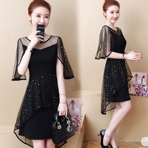 ドレス ミニ丈 シースルーラメ ワンピース 結婚式 二次会 パーティー フォーマル キャバ 新品拍卖