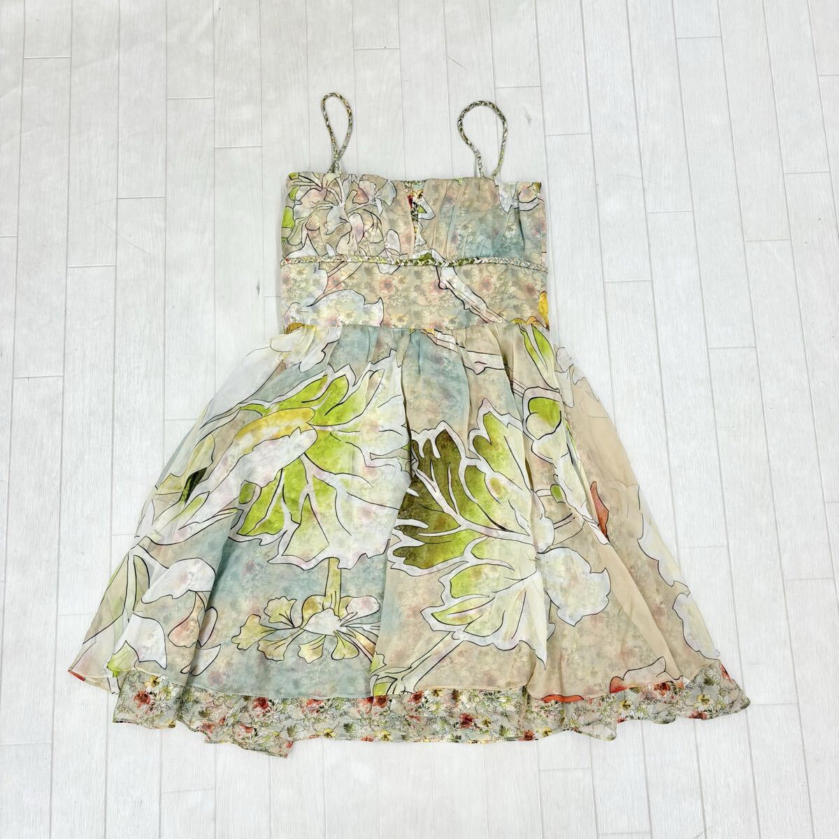 1805〓 Diane von Frstenberg ダイアンフォンファステンバーグ オフショルダーワンピース レディース サイズ10 総柄 ミドル カジュアル拍卖