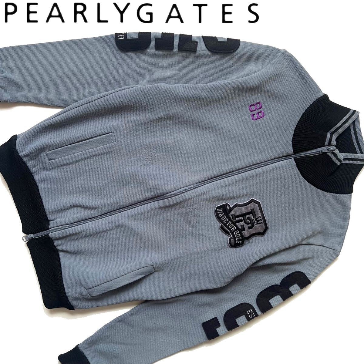 【送料無料】パーリーゲイツ ニット ジャケット ジップ ブルーグレー メンズ ゴルフ 4 M Pearly gates GOLF ワッペン拍卖