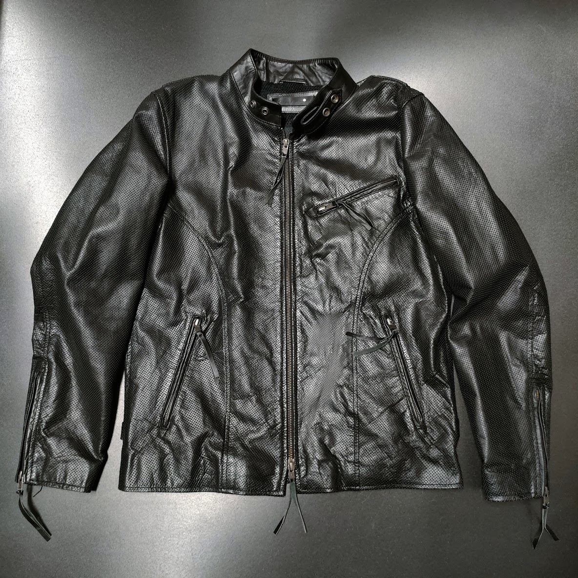 送料無料 超美品 メッシュ革ジャケット ライディングレザージャケット LIGOO LEATHERS リューグレザーズ拍卖