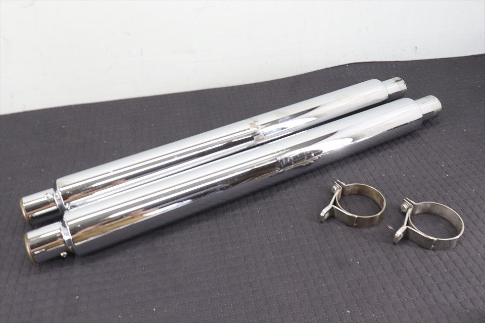 329072 ハーレー FLSTS ソフテイル 左右出しエキパイ用 モーターステージ ブラス シガーサイレンサー マフラー拍卖