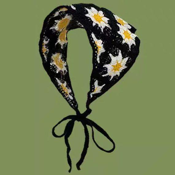 帽子 バンダナ G-DRAGON デイジー バブーシュカ スカーフ 黒 ブラック ジヨン 韓国拍卖