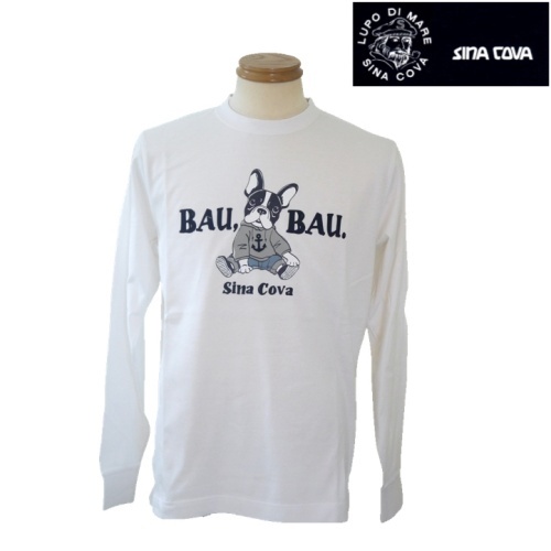 NEW【2025秋冬新作】シナコバ ジェノバ/SINA COVA プリントロングTシャツ 010-白系 メンズLサイズ拍卖