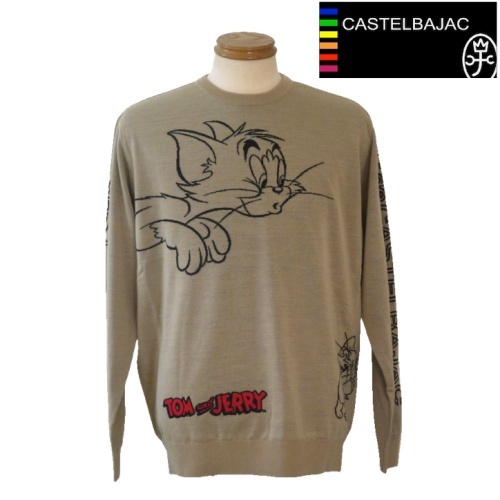 【2025秋冬新作】カステルバジャック/CASTELBAJAC トムとジェリーセーター 102-50/LL ブラウン系拍卖