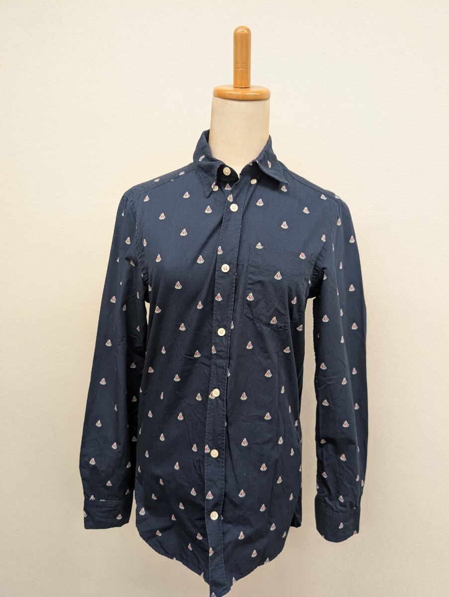 【H&M L.O.G.G ヨットプリント 長袖ボタンダウンシャツ】 長袖 長袖シャツ ボタンダウン拍卖