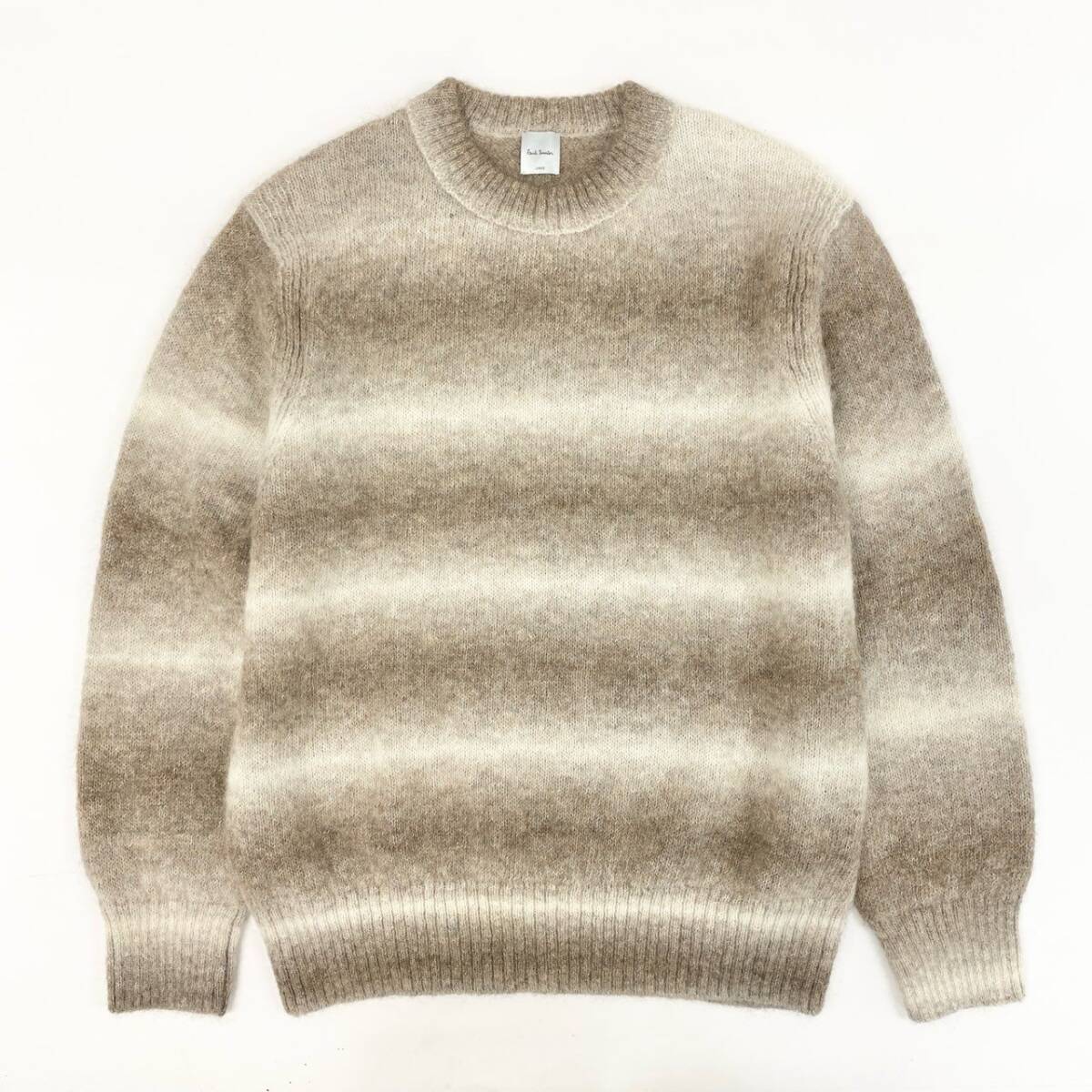 10i16 Paul Smith ポールスミス グラデーションボーダー ニット セーター トップス アルパカ混 L ブラウン系 メンズu02t拍卖