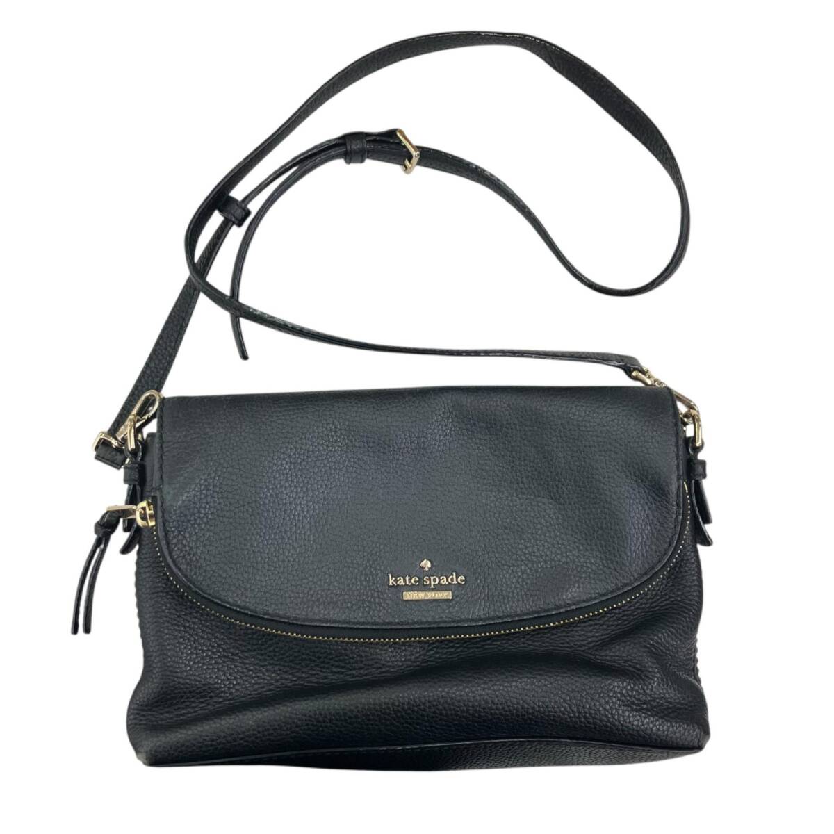 186001 現状品 Kate Spade ケイトスペード Kate spade ショルダーバッグ ブラック レザー レディース拍卖
