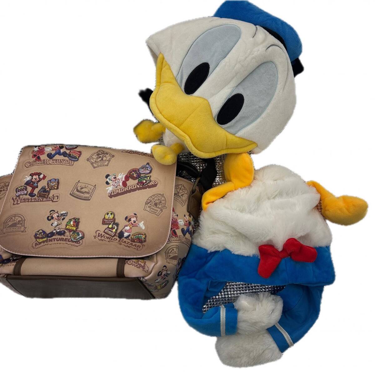 186001 3点まとめ売り 現状品 Disney ディズニー Disney ディズニー 35周年記念 カメラバッグ 帽子 ドナルドダック ファンキャップ拍卖
