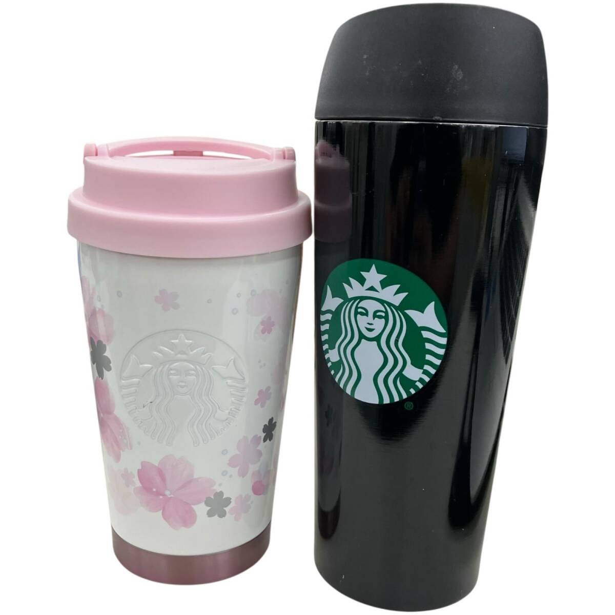 186001 現状品 Starbucks スターバックス タンブラー まとめ ブラック ステンレス 2点まとめ売り拍卖