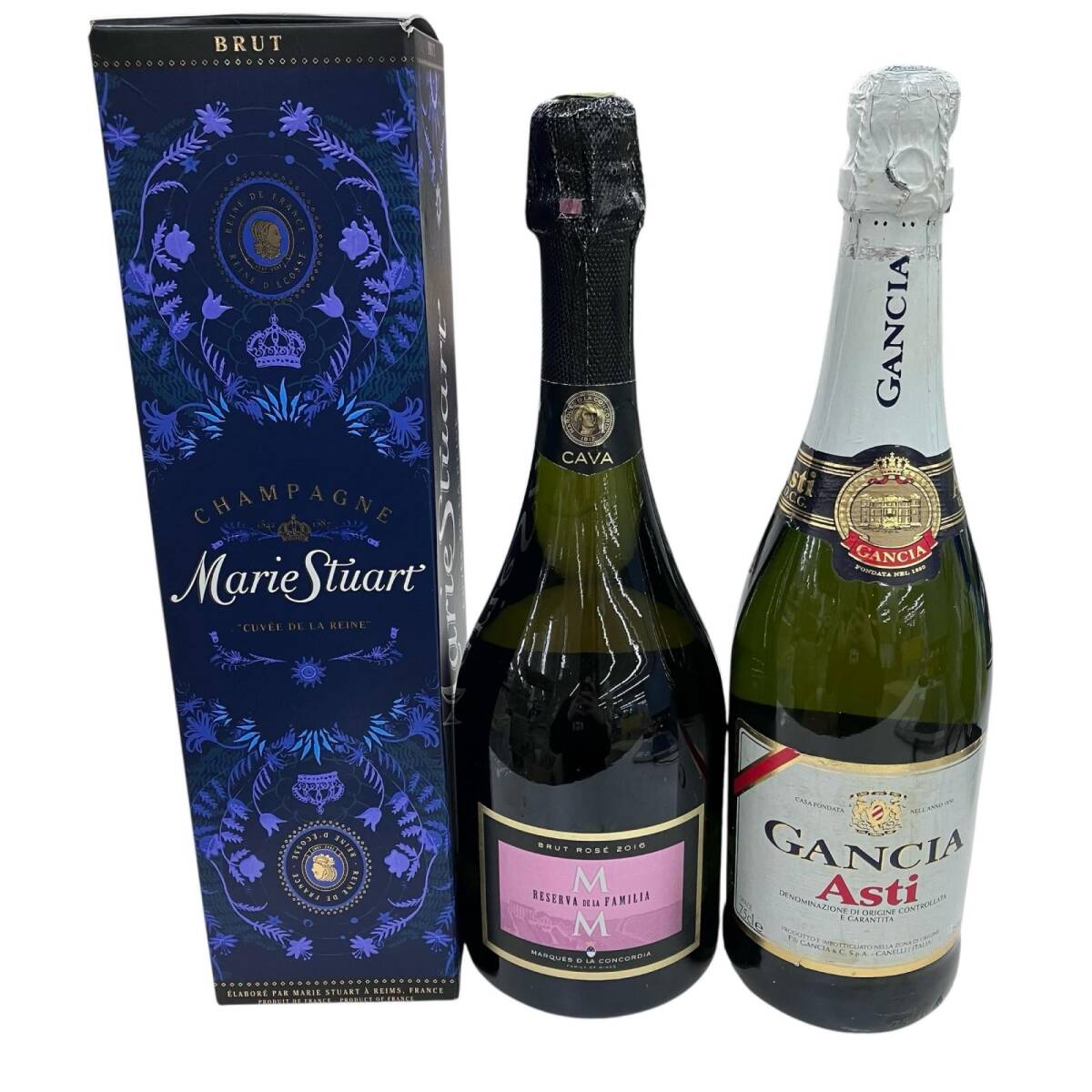 186000 果実酒(スパークリングワイン・シャンパン) 7-12% 750ml 3点まとめ売り拍卖