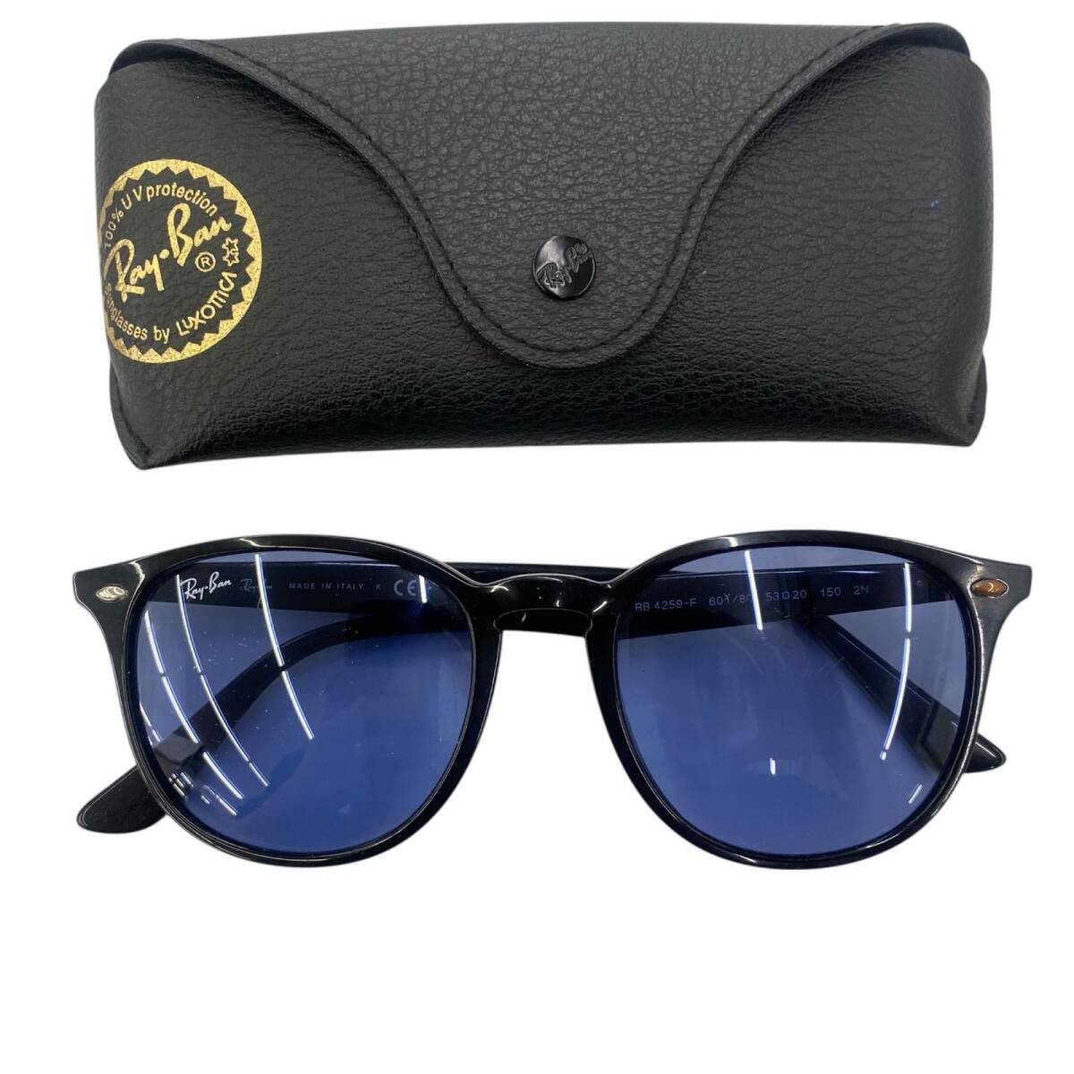 186005 Ray-Ban レイバン サングラス 53□20 レンズ ブルー ウェリントン RB4259-F拍卖