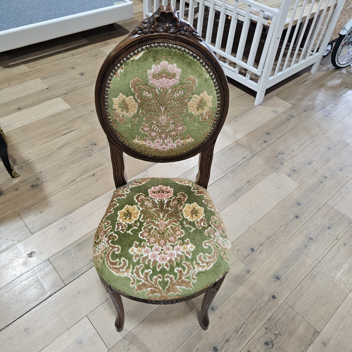 【美品】 チェア 猫脚 アンティーク イタリア製 花柄 家具 椅子 コレクション インテリア拍卖