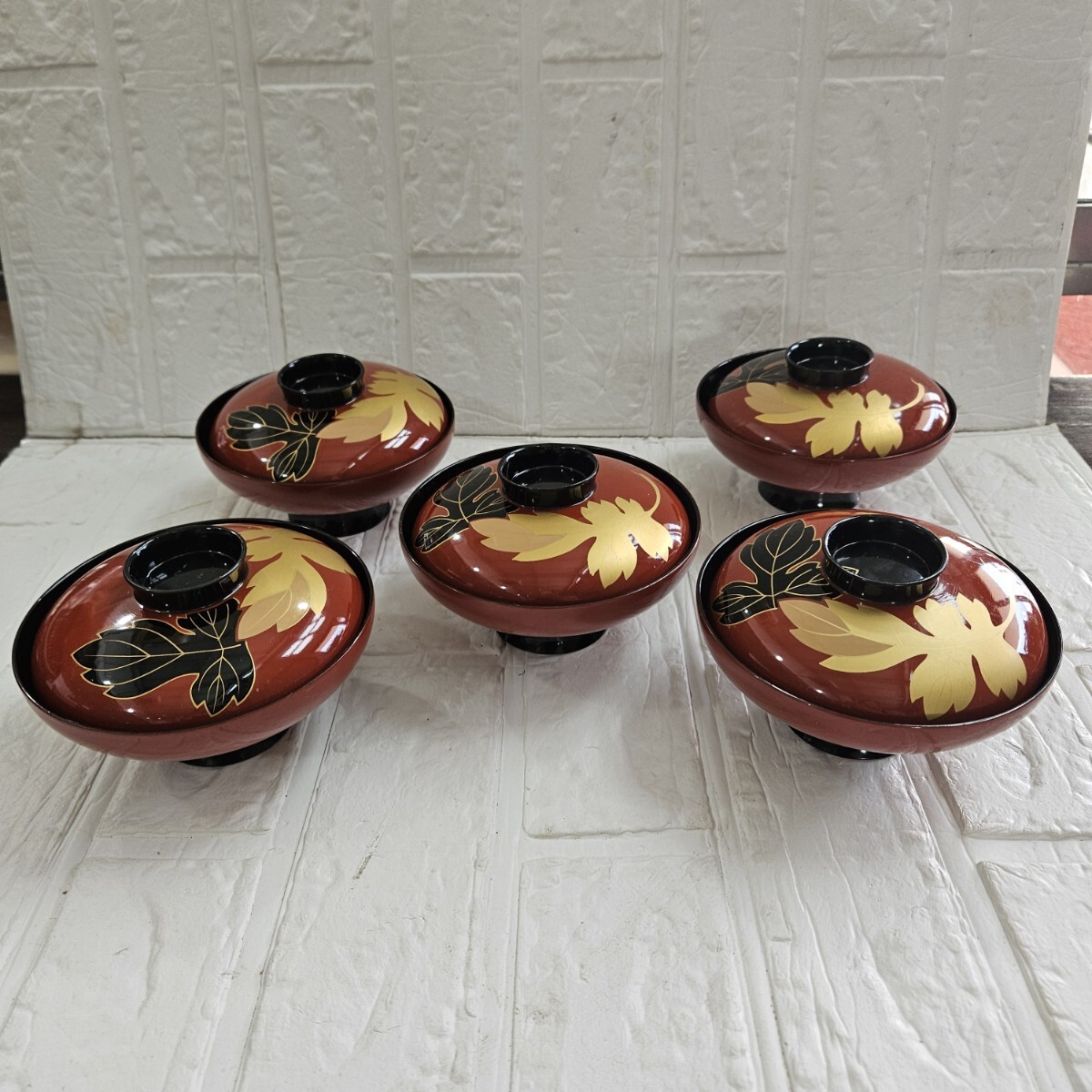 【美品】 漆器 汁椀 吸物椀 和食器 金彩 料亭 食器 コレクション拍卖