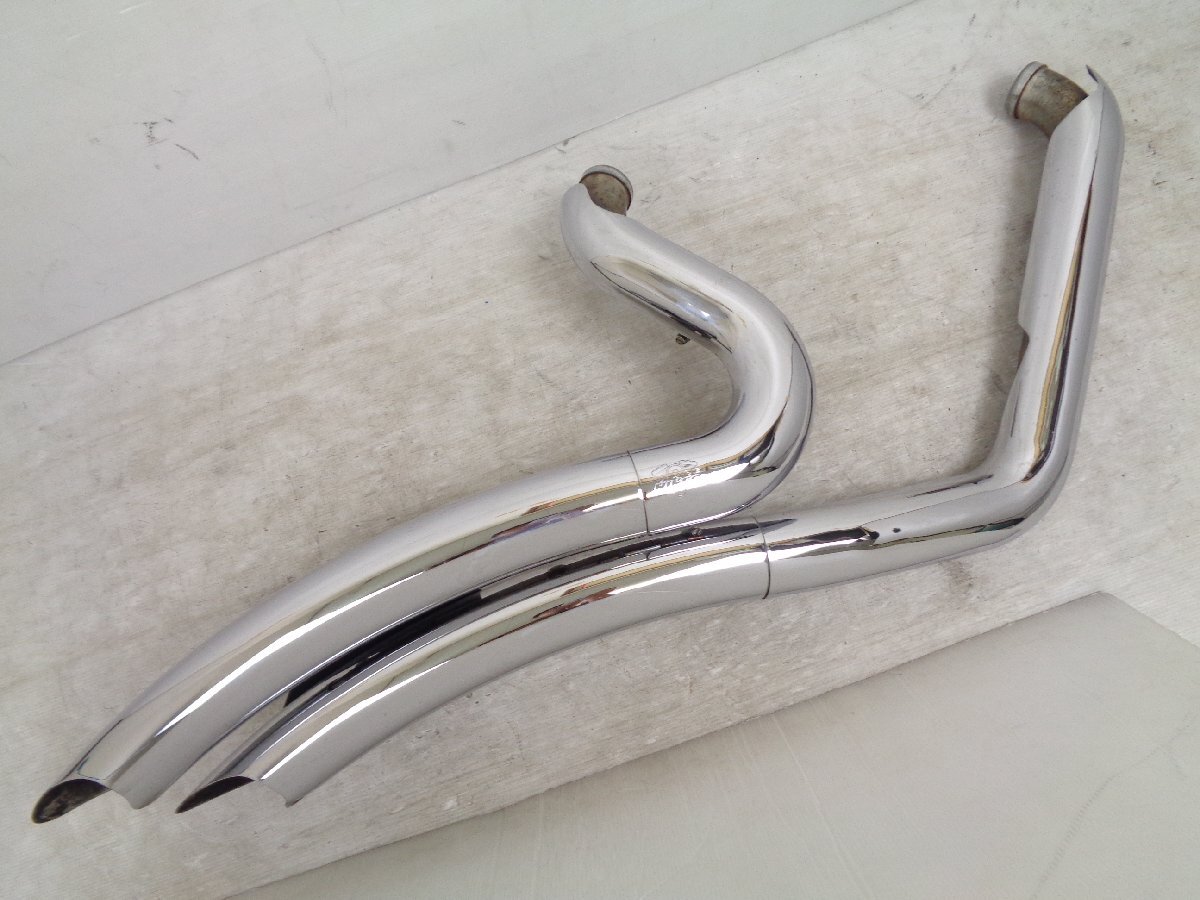 ソフテイル FLSTC FXST EVO TC88B 86-06 vance&hines バンス 2into2 ラディウス フルエキゾースト マフラー クローム 良品【G767】拍卖