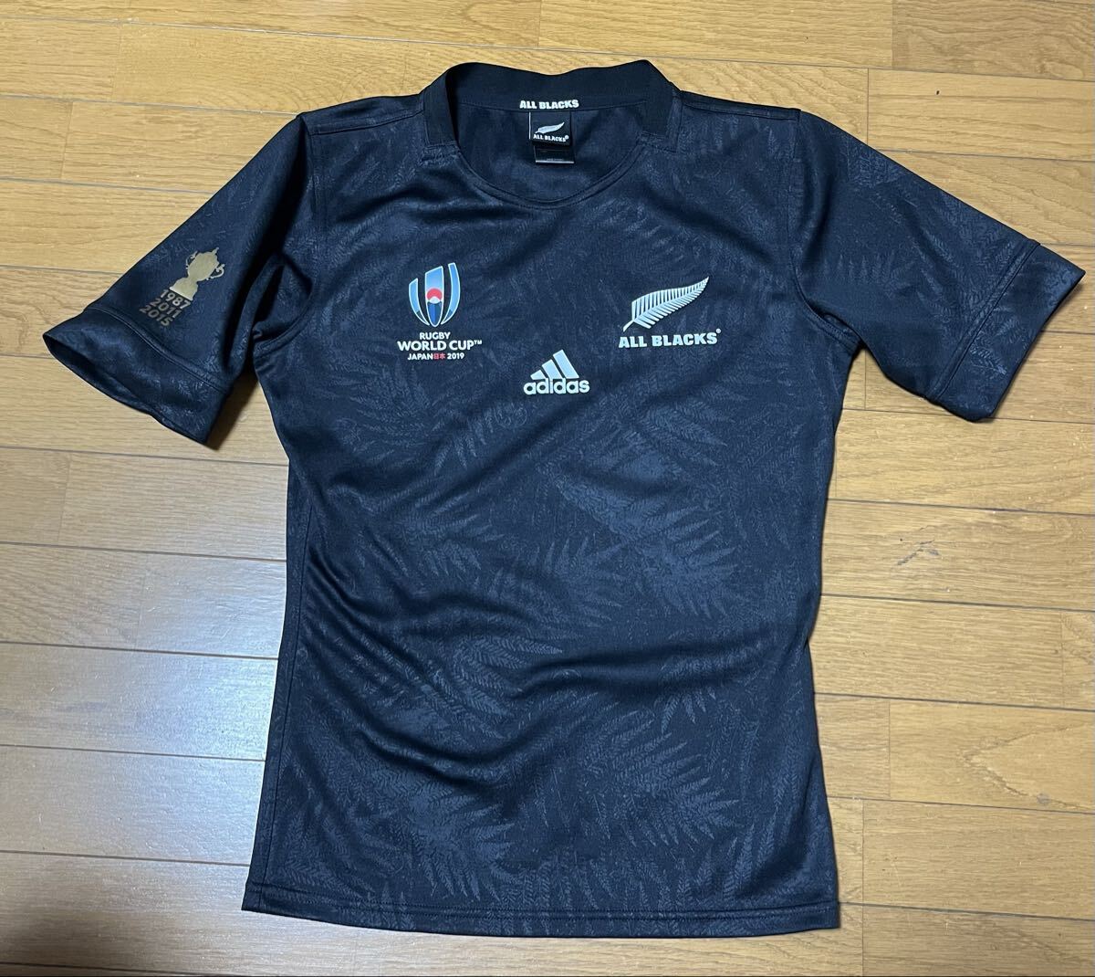 【中古品】オールブラックス ALL BLACKSラグビーW杯2019 日本大会 Mサイズ adidas アディダス ジャージ 半袖 ニュージーランド代表拍卖