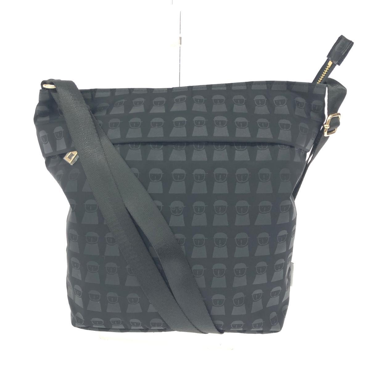 良好◆PICONE ピッコーネ ショルダーバッグ ナイロン ブラック レディース拍卖