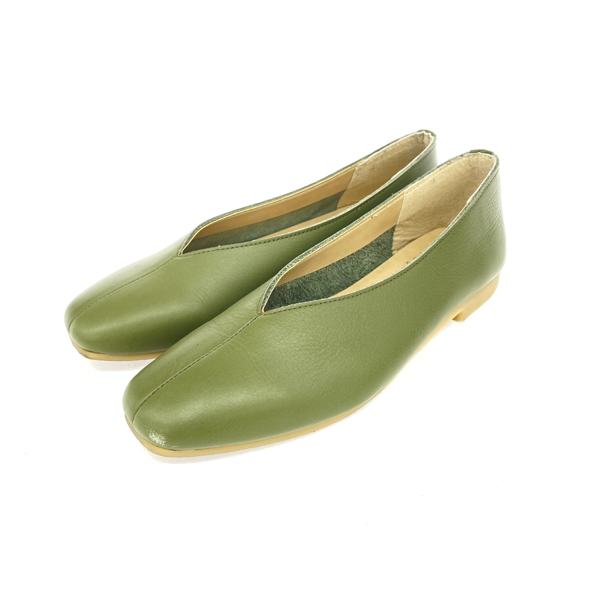 良好◆RECIPE レシピ パンプス 表記サイズ:23.5 レザー 23.5 グリーン レディース拍卖