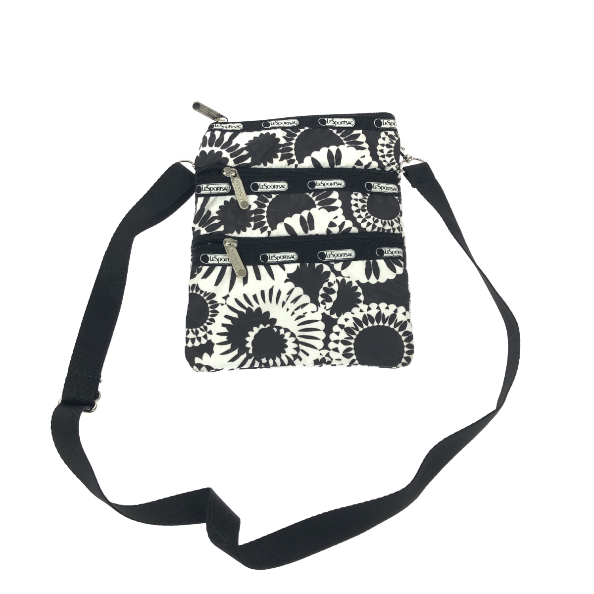 ◆LeSportsac レスポートサック ミニショルダーバッグ フラワー/ナイロン ブラック レディース拍卖