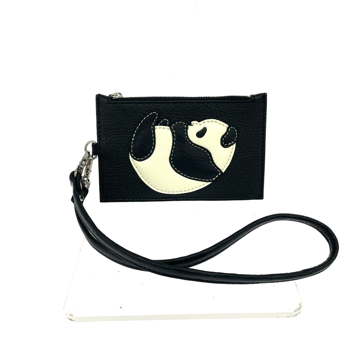 新品同様◆IBIZA イビサ カード・パスケース パンダ レザー ブラック ユニセックス拍卖