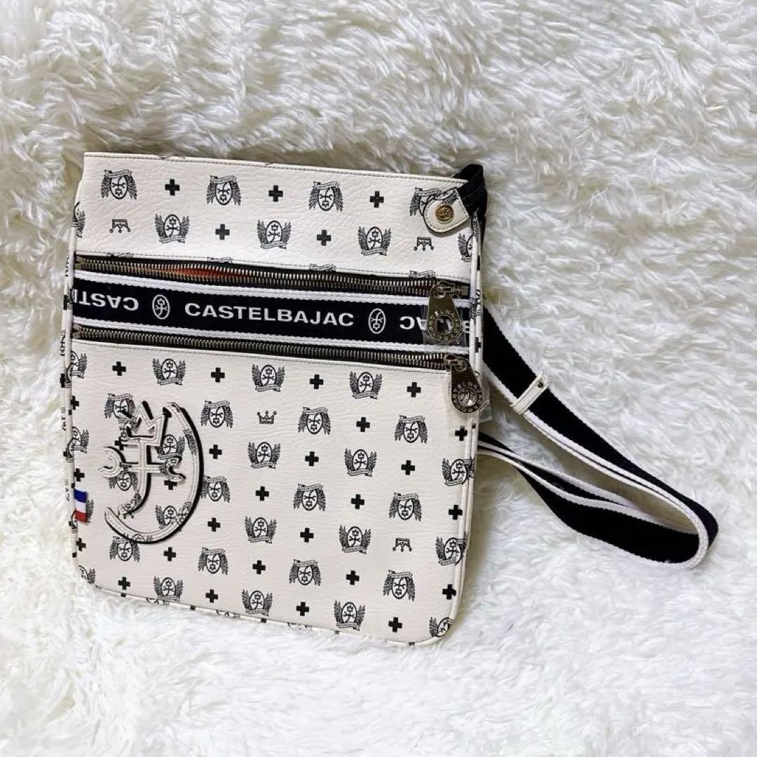 未使用品 カステルバジャック ショルダーバッグ モノグラム ホワイト拍卖