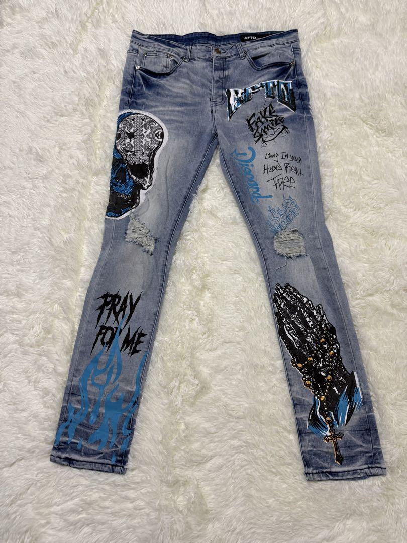 【GFTD LOS ANGELES】グラフィックデニム アート風 プリント拍卖