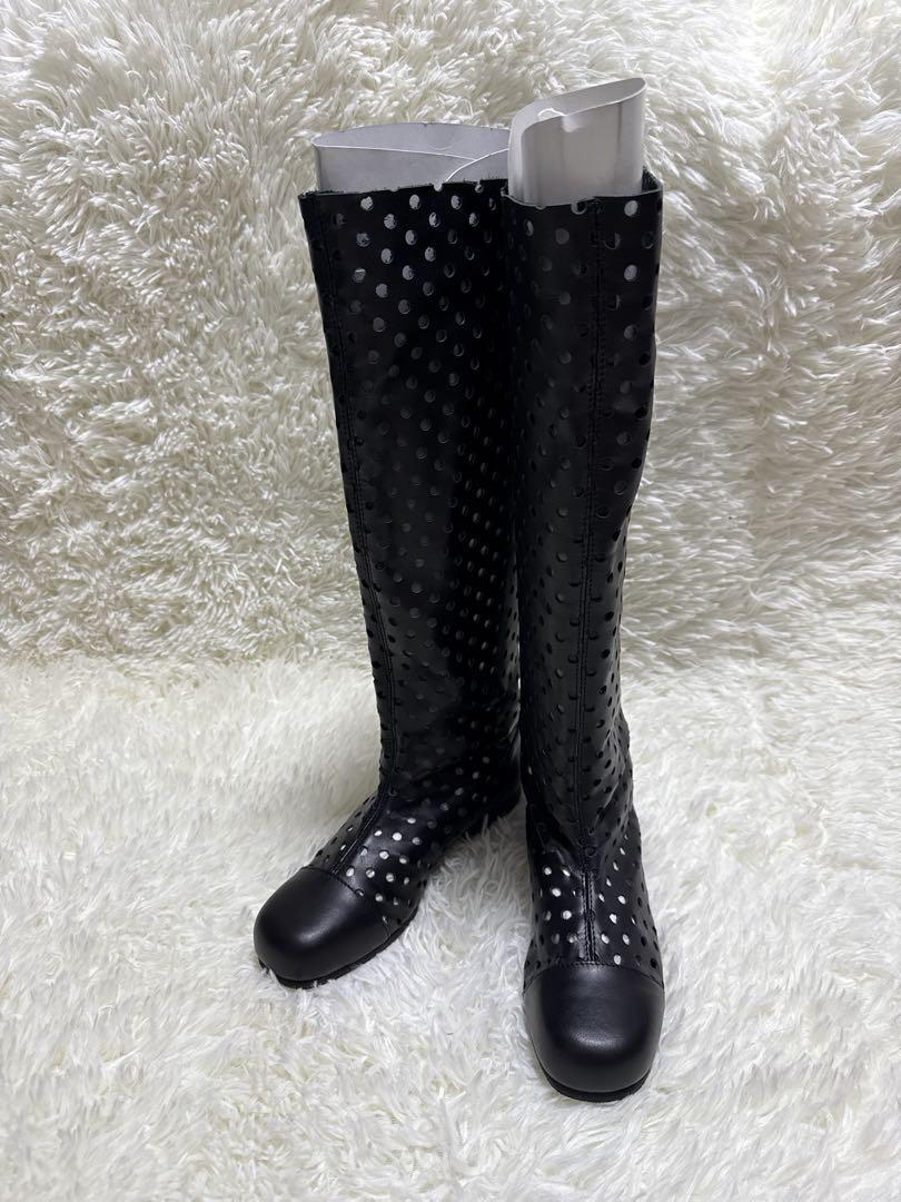 COMME des GARONS レザーブーツ 23cm パンチング 血と薔薇拍卖