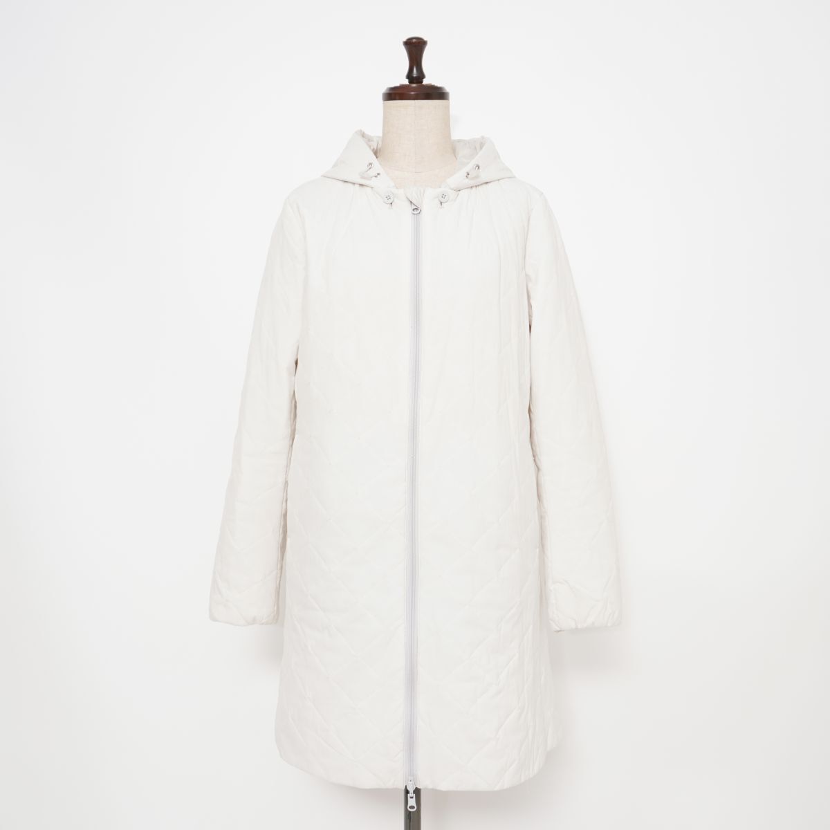 DANSKIN ダンスキン リバーシブルコート 長袖 ダウンコート 薄手 防寒 ミドル丈 レディース 白 ホワイト サイズL*GD13拍卖
