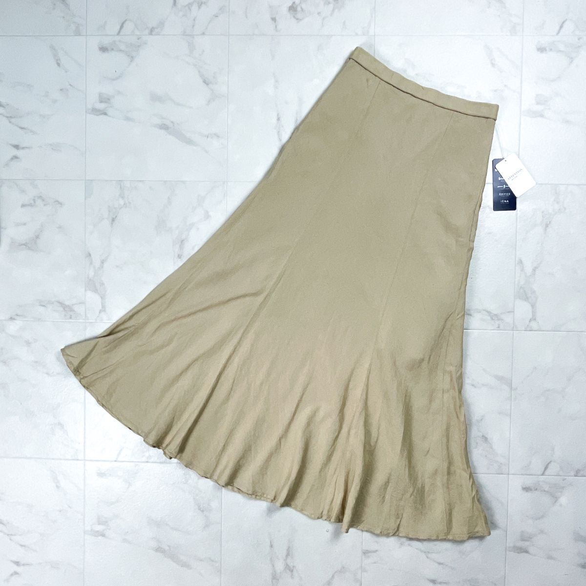 新品未使用 SIMPLICITE シンプリシテェ リネン混 マーメイドフレアスカート ロング丈 裏地付き ベージュ サイズS*GD766拍卖