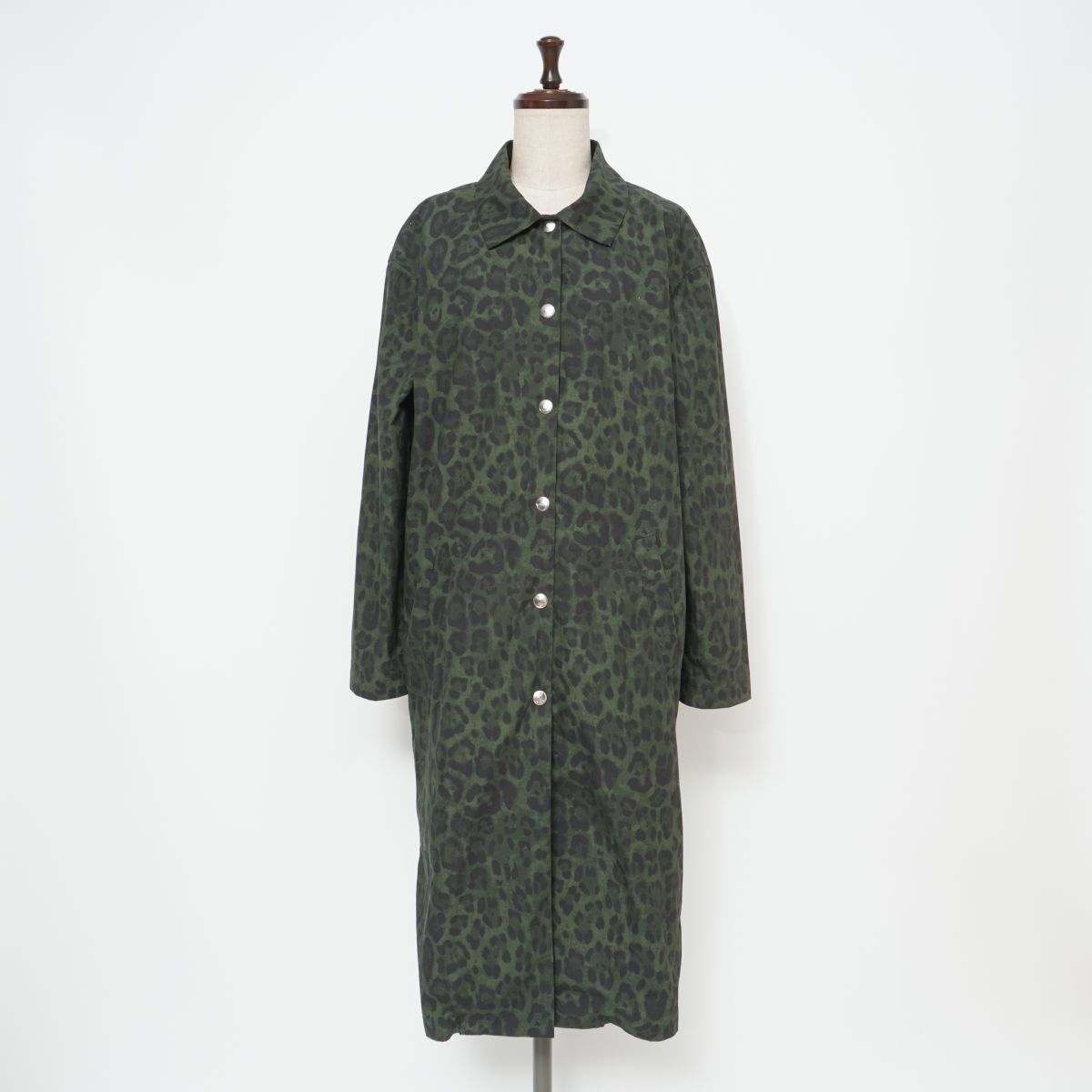 新品未使用 Rika リカ Iris Jacket レオパード柄ロングジャケット 裏地なし レディース エメラルドグリーン 緑 サイズXS*GD776拍卖