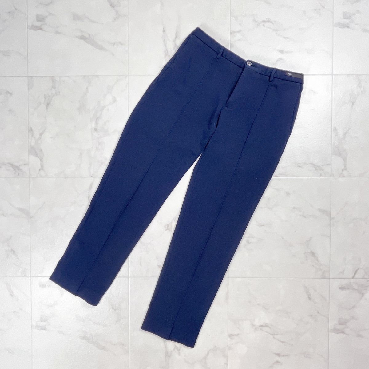 PT01 ピーティーゼロウーノ イージーテーパードパンツ ジャージー素材 スラックス センタープレス レディース ネイビー 紺 サイズ44*GD381拍卖