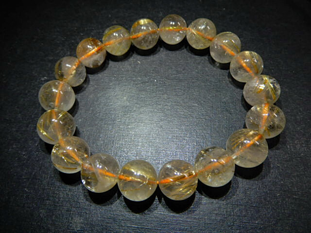 高級天然水晶BD7453 超極上級 極美黄金タイチンルチル 11mm★超迫力超勧め拍卖