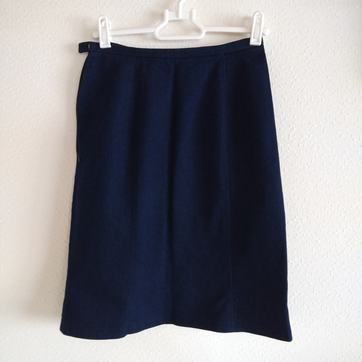 スカート ネイビー インディゴ ひざ丈スカート 薄手拍卖