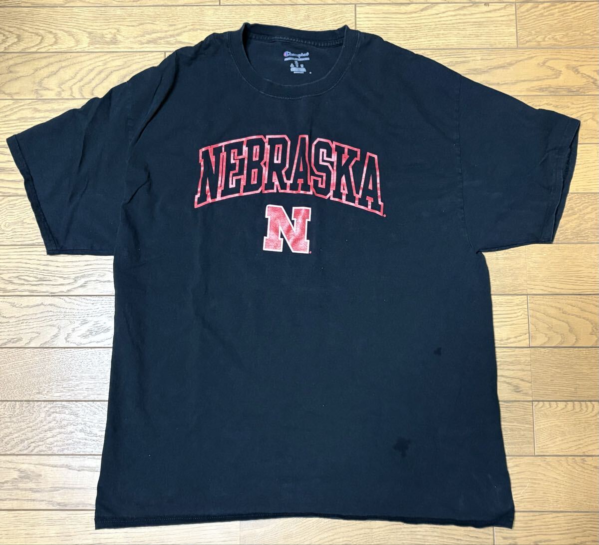 NCAA NEBRASKA UNIVERSITY MEN’S SHORT SLEEVE T-SHIRTS (Champion) size-XL(着丈73身幅56) 中古(美品) 送料無料 NCNR拍卖
