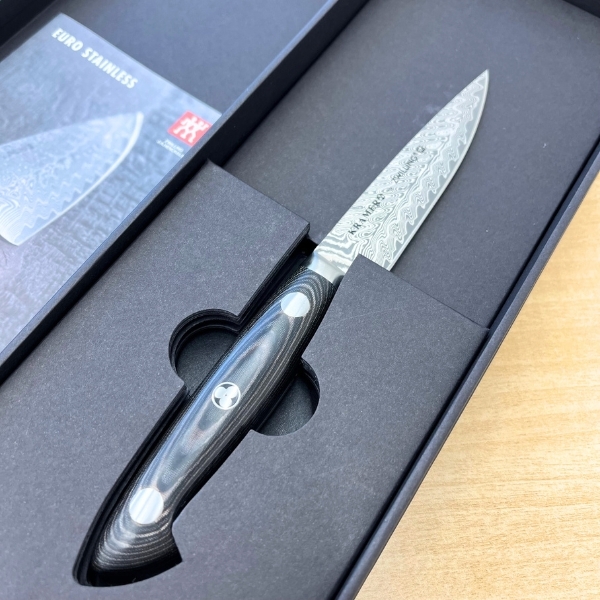 【即決】 ツヴィリング ZWILLING ボブクレーマー ユーロライン パーリング ナイフ 3.5 包丁 ダマスカス 34890-100 箱付き 新品 未使用拍卖