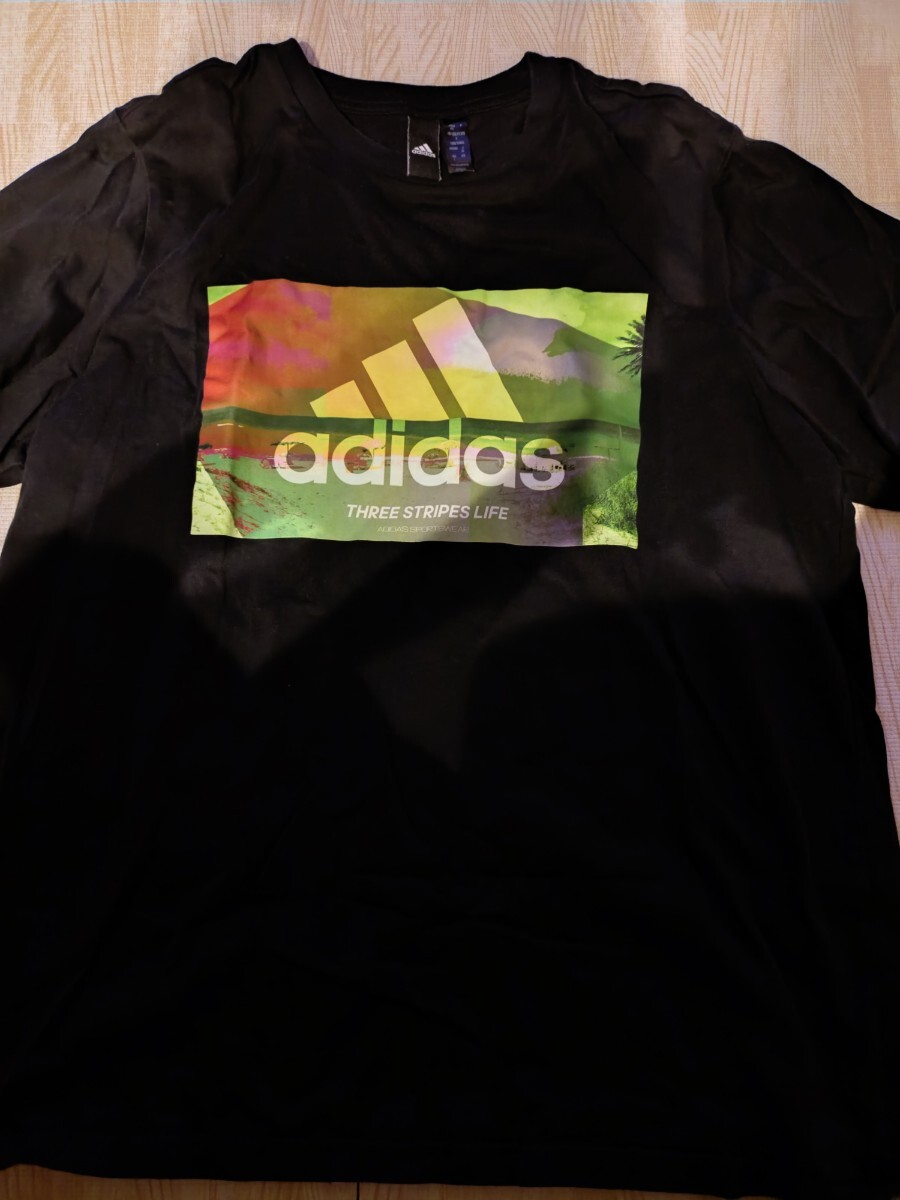 ★アディダス/ADIDAS★半袖シャツ (ブラック/Lサイズ)拍卖