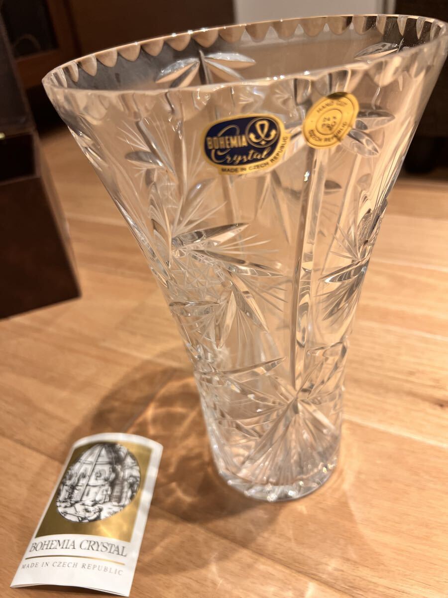 【Bohemian Glass】ボヘミアングラス花瓶 花瓶 ボヘミア クリスタルガラス拍卖