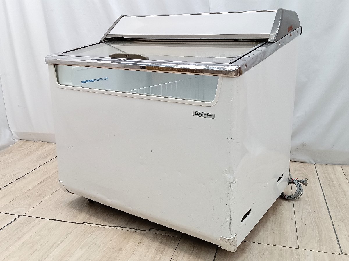 手渡し可 冷凍ショーケース 容量:160L SCR-090AG サンヨー 冷凍庫動作確認済 アイスクリーム 冷凍食品 中古 ストッカー 業務用品 福井県拍卖