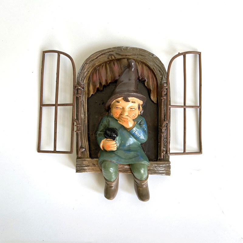 「同梱1万円送料無料」ガーデンオブジェ 小人ドア 壁掛け オーナメント ガーデニング雑貨 庭 木 ウッドクラフト ウッドアート ツリーアート拍卖