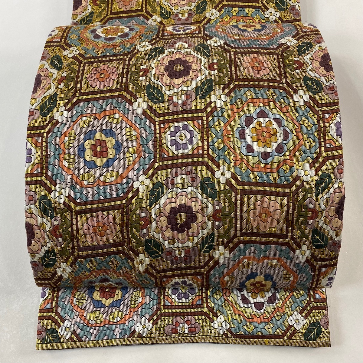 袋帯 逸品 蜀江華文 金糸 金色 六通 正絹 【中古】拍卖