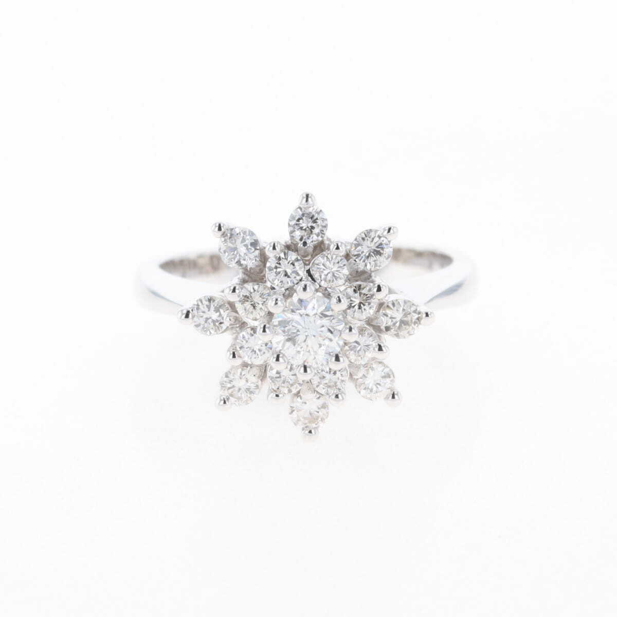 【在庫一掃】 メレダイヤ デザインリング 指輪 リング 12.5号 K14 ダイヤモンド 【中古】拍卖