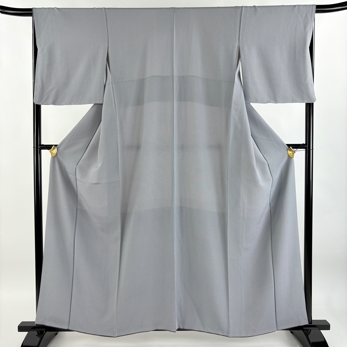 小紋 身丈160.5cm 裄丈67.5cm L 袷 籠目文 薄紫 正絹 名品 【中古】拍卖