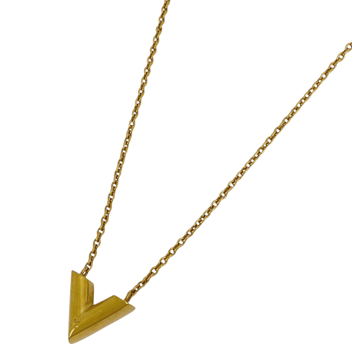 ルイ・ヴィトン Louis Vuitton エセンシャル V ネックレス ロゴ ネックレス GP ゴールド レディース 【中古】拍卖