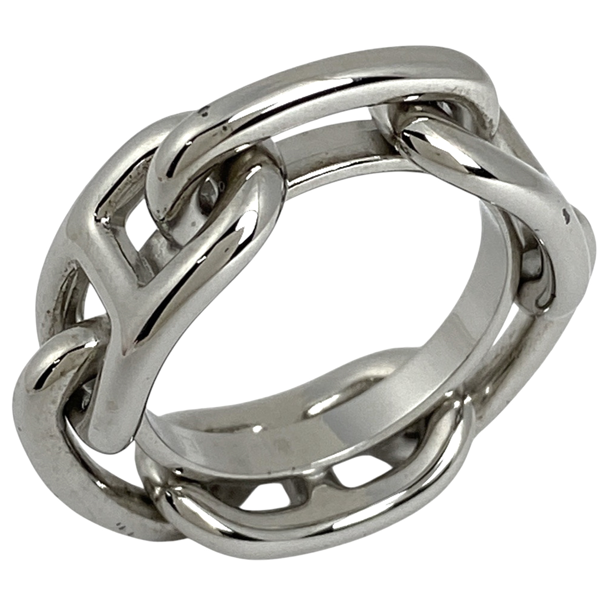 エルメス HERMES ルガテ シェーヌダンクル スカーフ留め スカーフホルダー スカーフリング シルバーメッキ シルバー レディース 【中古】拍卖