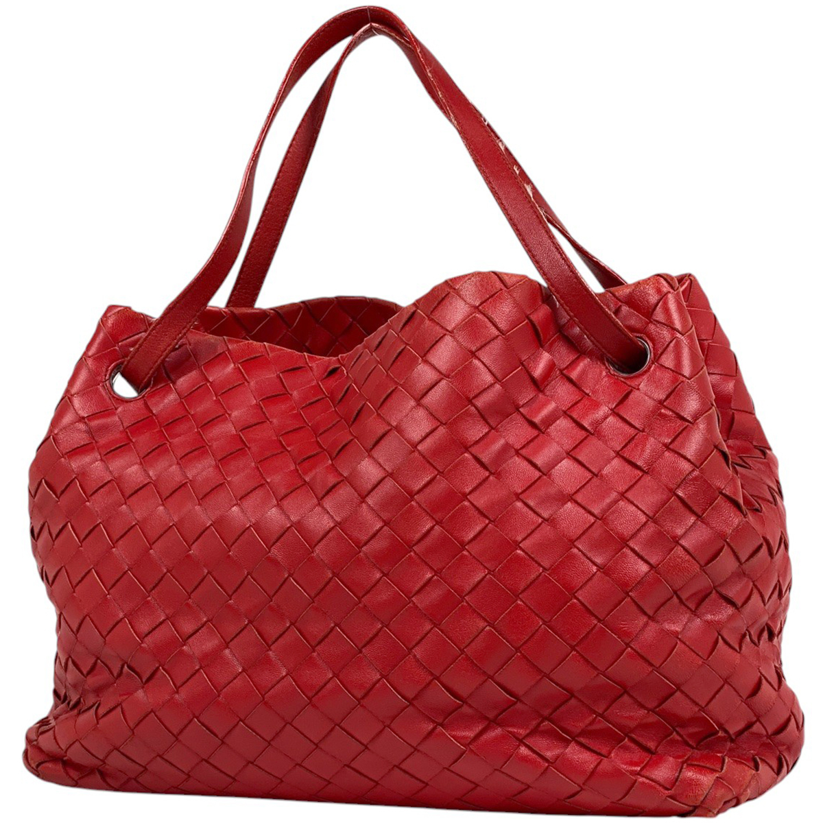 ボッテガヴェネタ BOTTEGAVENETA イントレチャート トートバッグ ハンドバッグ トートバッグ レザー レッド レディース 【中古】拍卖